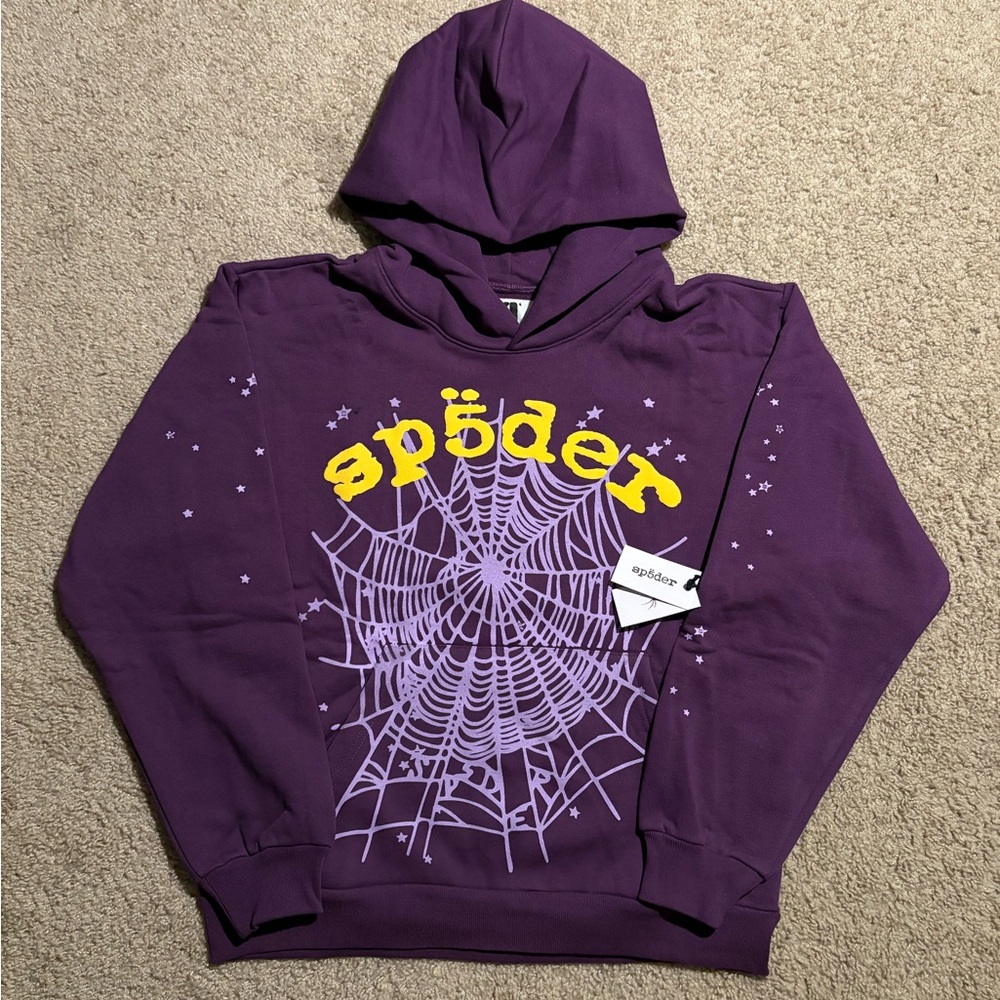 Sp5der Star OG Web V2 Hoodie Size Small